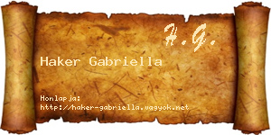 Haker Gabriella névjegykártya